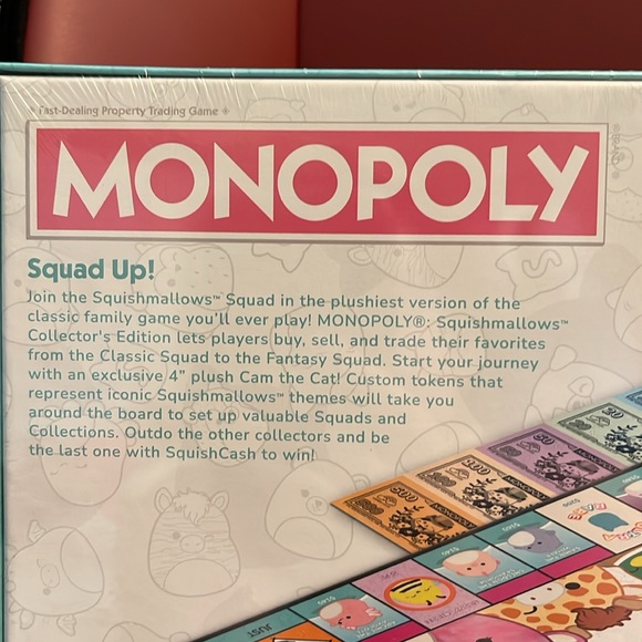 NWT MONOPOLY: Original Squishmallows Collector's Edition Game - Family Fun! - Picture 4 of 8